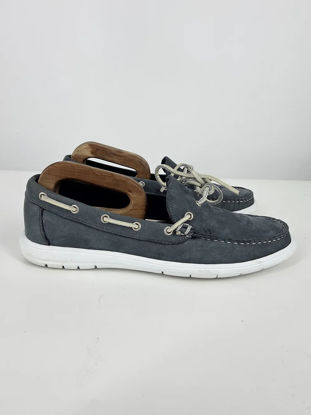 Allen Edmonds Ely Blue Suede Boat Shoes Loafers 10 D